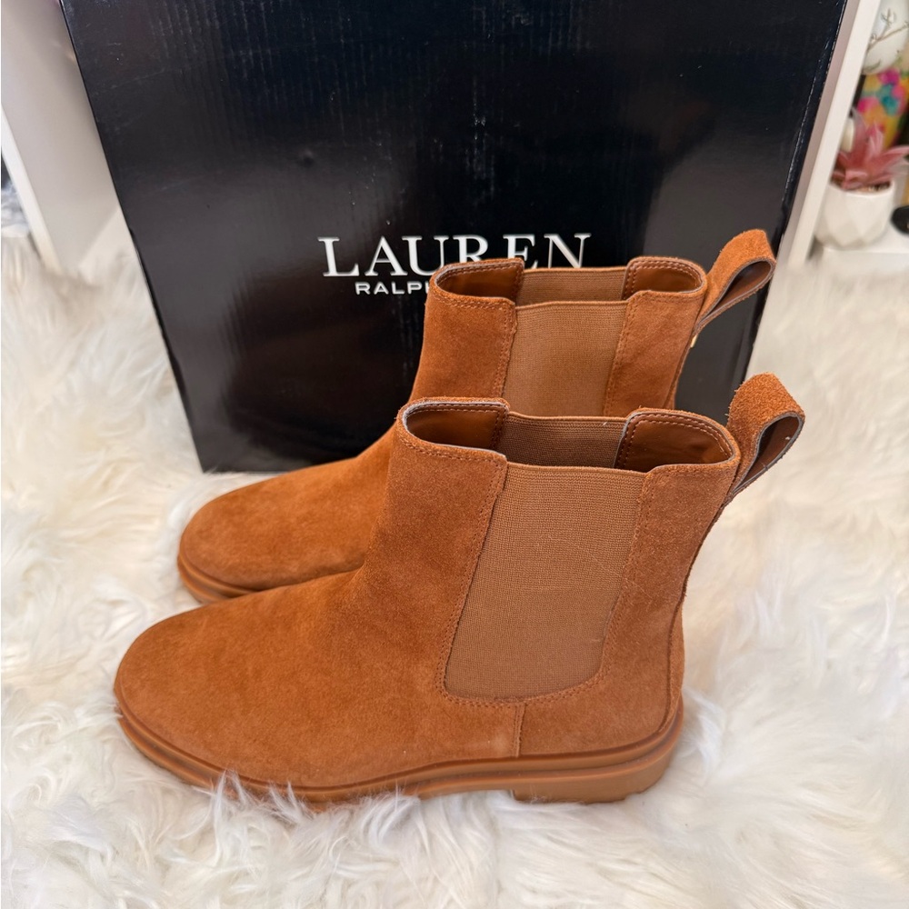 Lauren Ralph Lauren Tan Suede Ankle Boots